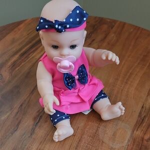 Pink and Blue Polka Dot Baby Doll